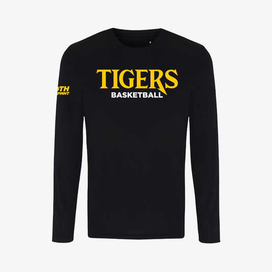 T-shirt Performance Unisex Manche Longue "Tigers Basketball” Noir